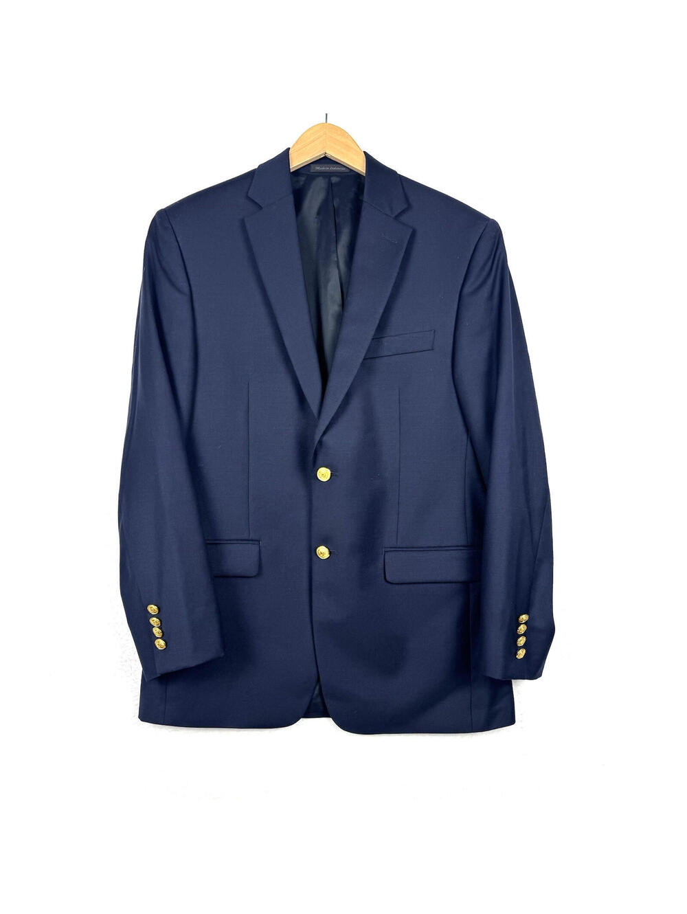 Lauren Ralph Lauren 38R Navy Blue Wool Gold Button Blazer Sport Coat Academic